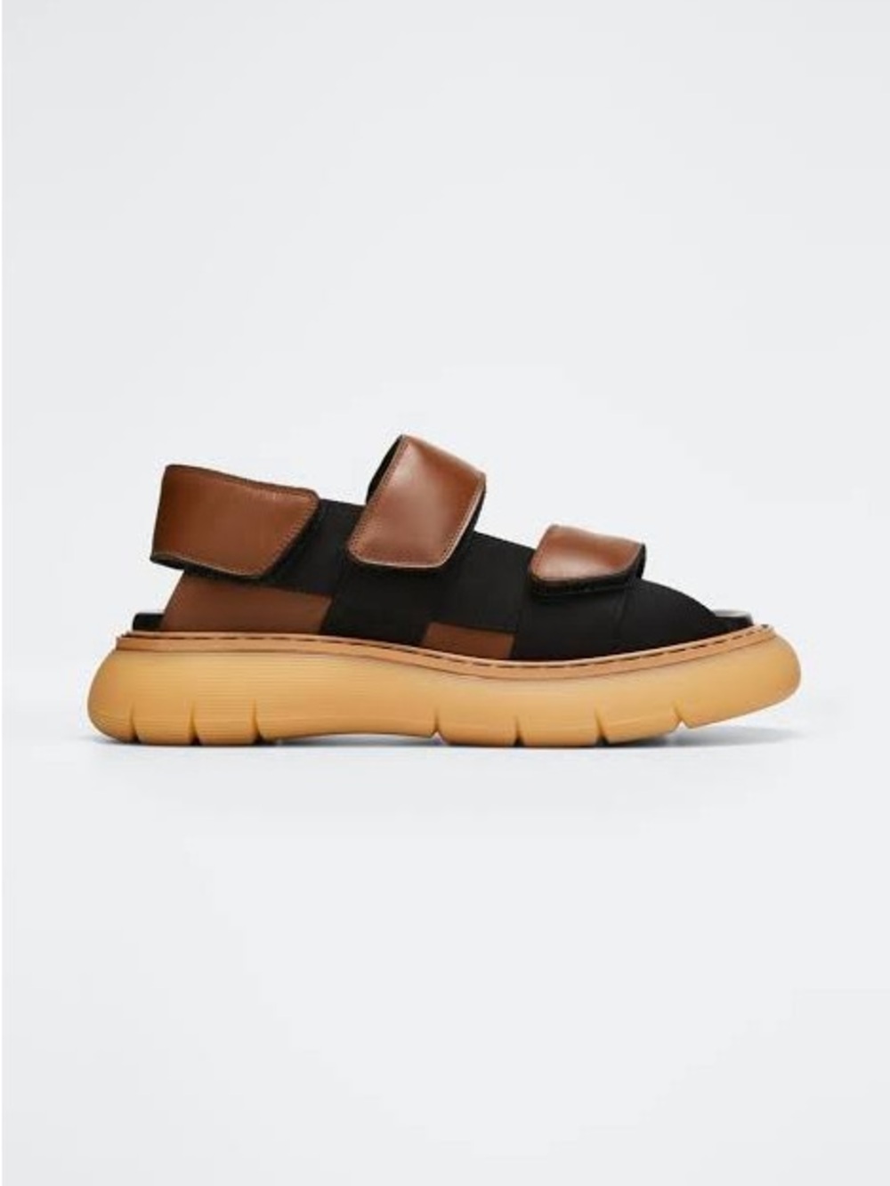 KHAITE Murray Chunky Leather Velcro Sandals